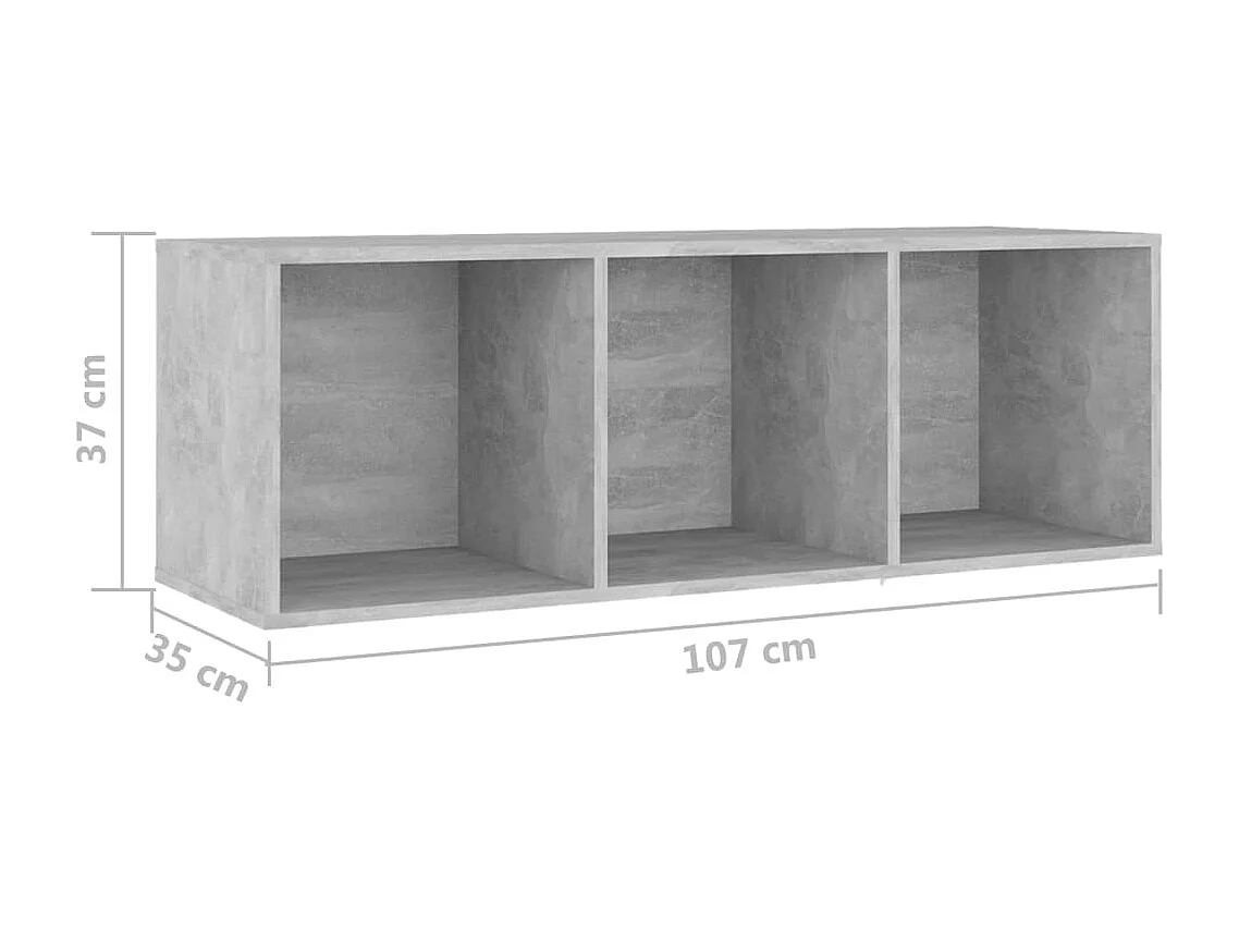 Garden Furniture -  Tv-meubelen 4 st 107x35x37 cm bewerkt hout betongrijs