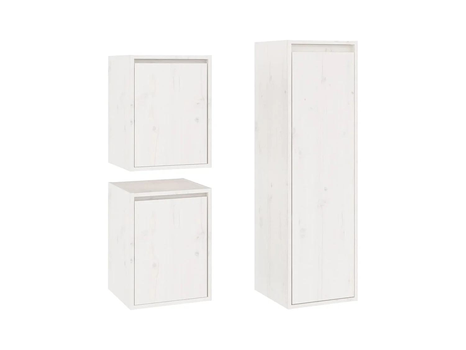 Vondal  Meubles TV 3 pcs Blanc Bois massif de pin