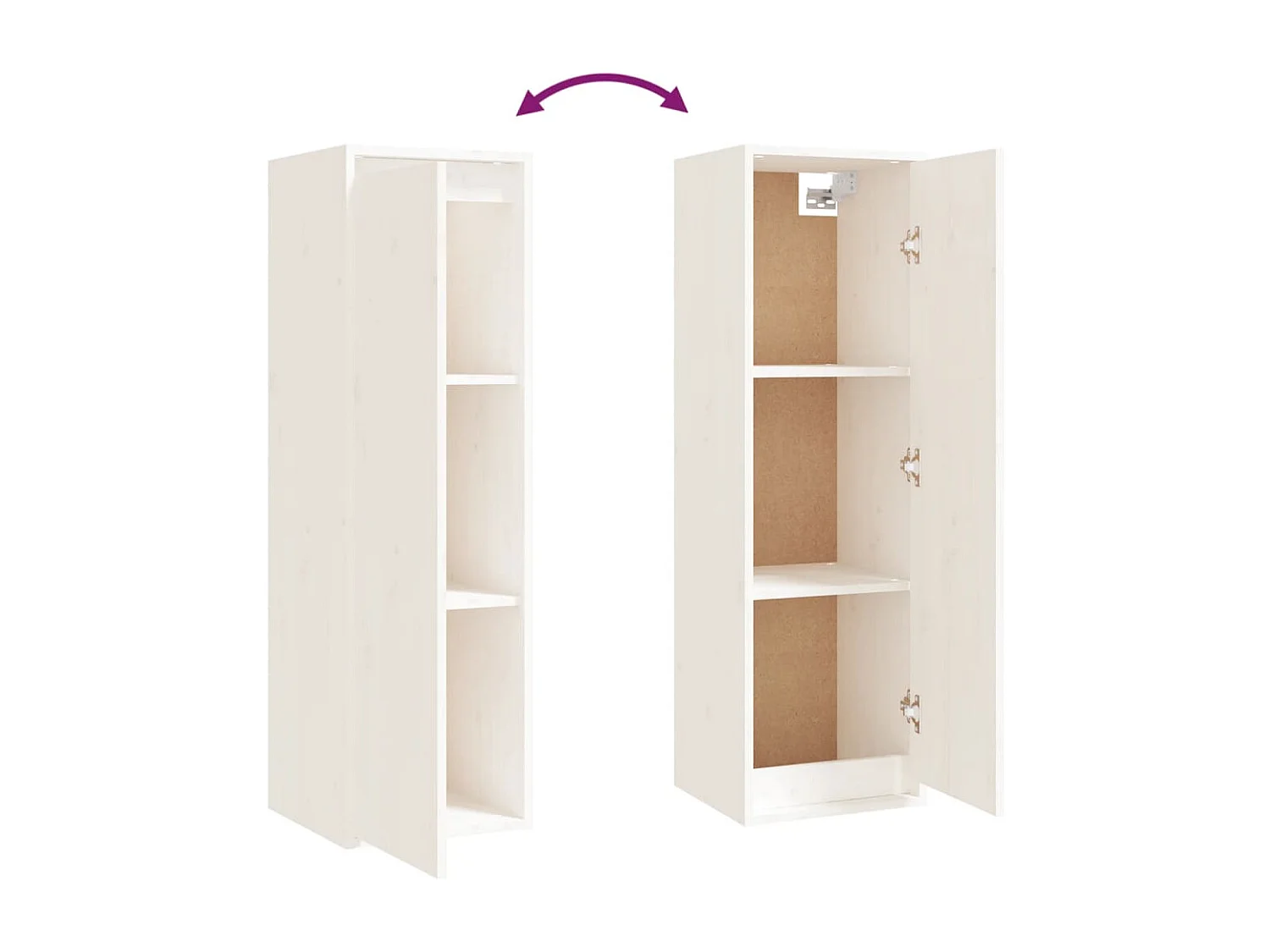 Vondal  Meubles TV 3 pcs Blanc Bois massif de pin