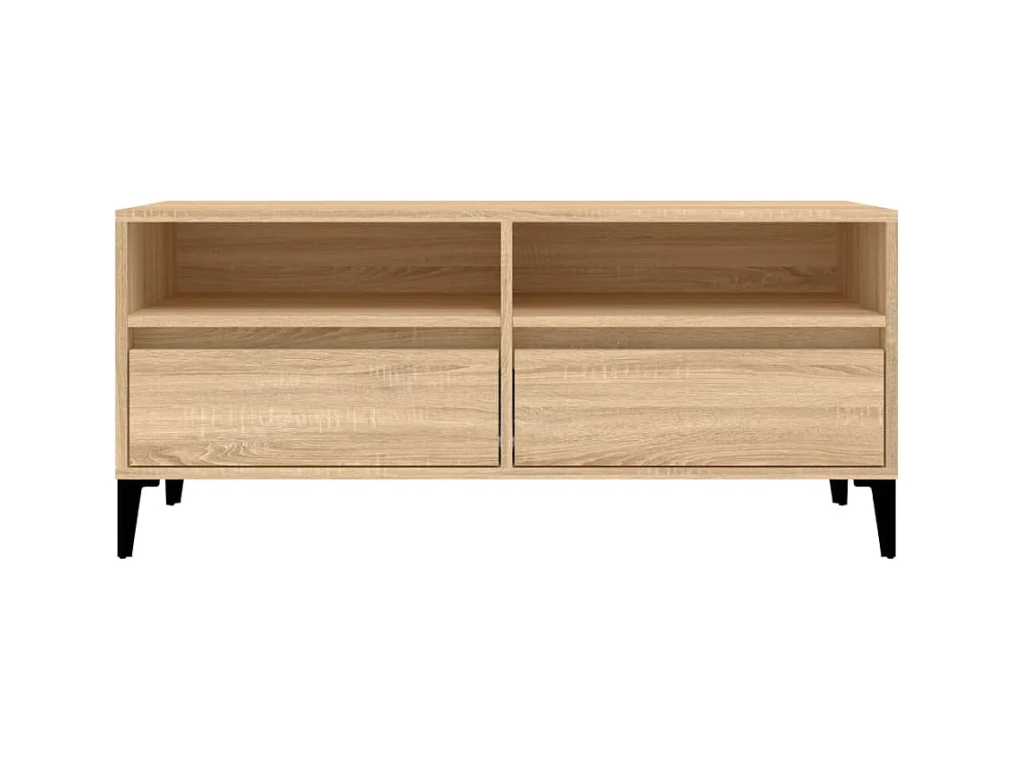 Simon-Pierre  Meuble TV chêne sonoma 100x34,5x44,5 cm bois d'ingénierie