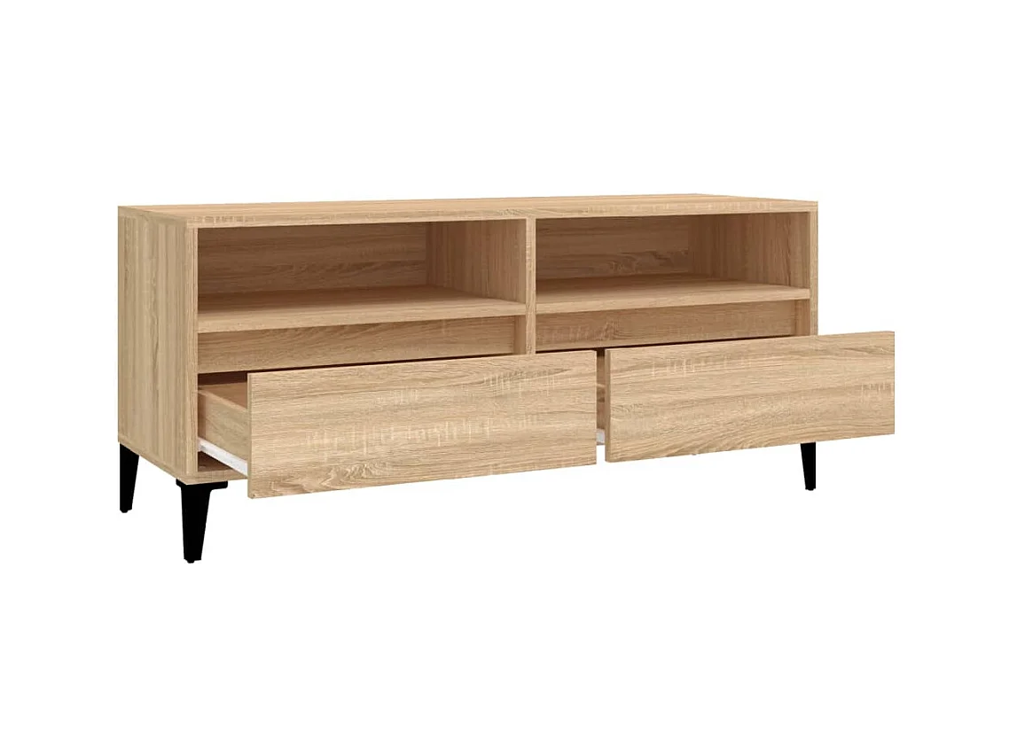 Simon-Pierre  Meuble TV chêne sonoma 100x34,5x44,5 cm bois d'ingénierie