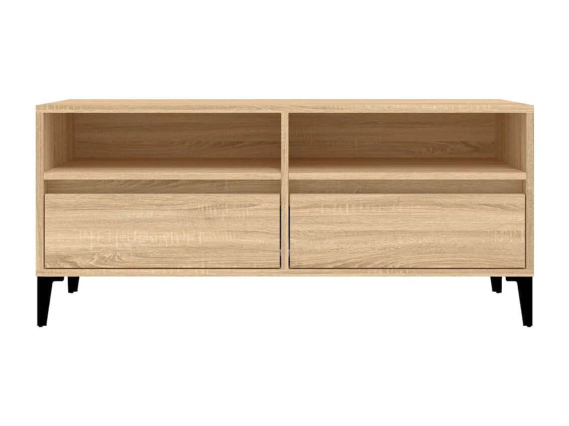 Simon-Pierre  Tv-meubel 100x34,5x44,5 cm bewerkt hout sonoma eikenkleurig