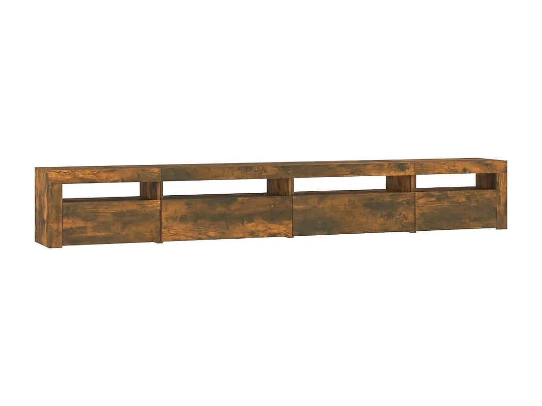 Cincinnatus  Meuble TV avec lumières LED Chêne fumé 270x35x40 cm