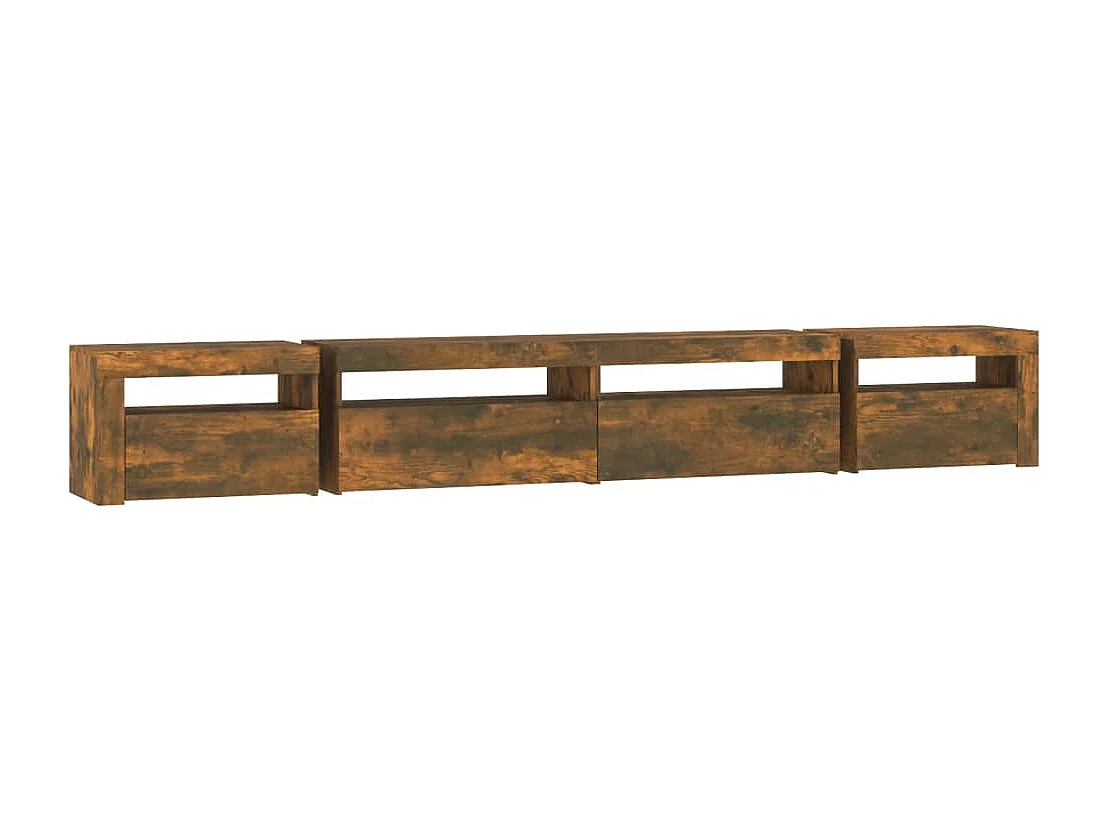 Cincinnatus  Meuble TV avec lumières LED Chêne fumé 270x35x40 cm