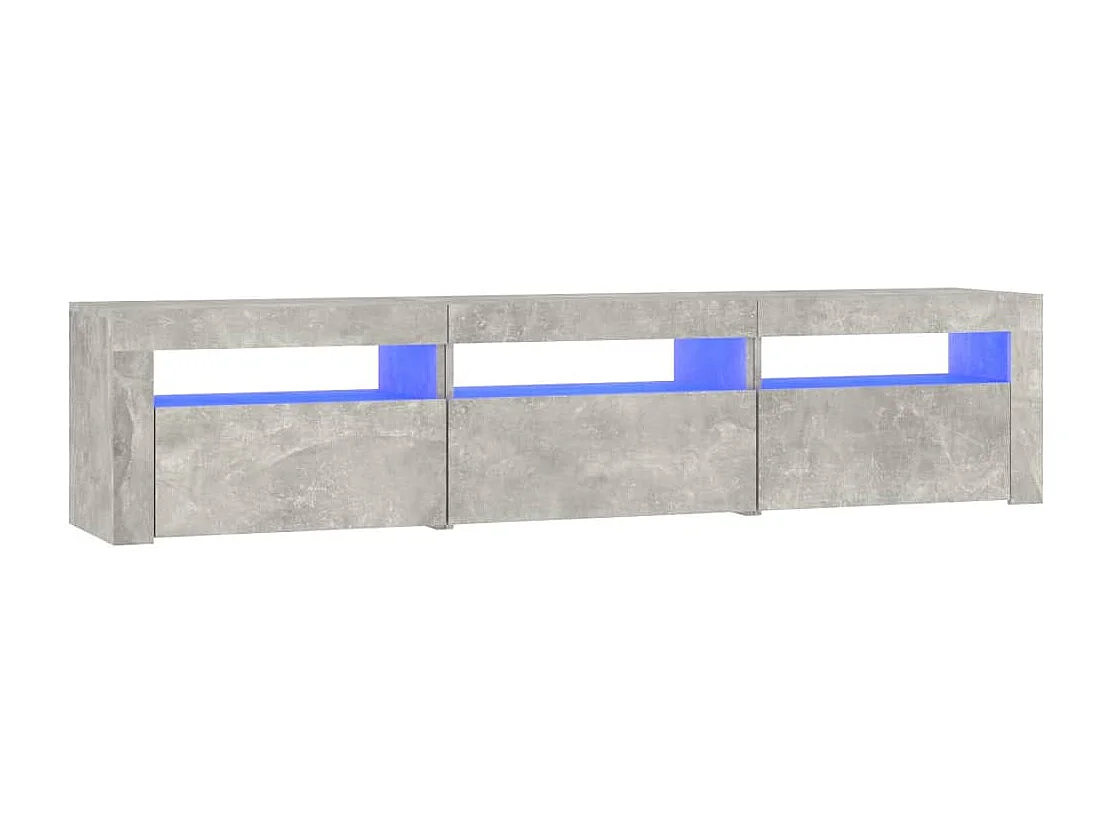 Vleteren  Meuble TV avec lumières LED Gris béton 180x35x40 cm