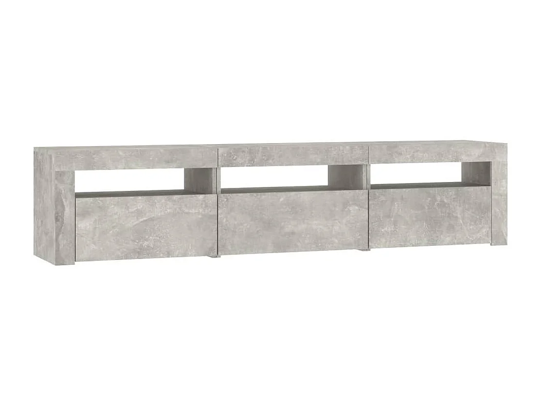Vleteren  Meuble TV avec lumières LED Gris béton 180x35x40 cm