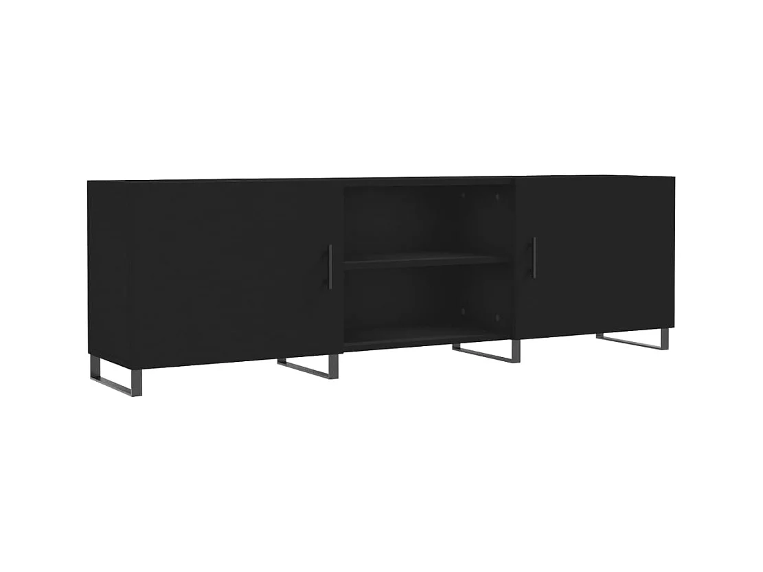 Astrid Helene  Meuble TV noir 150x30x50 cm bois d'ingénierie