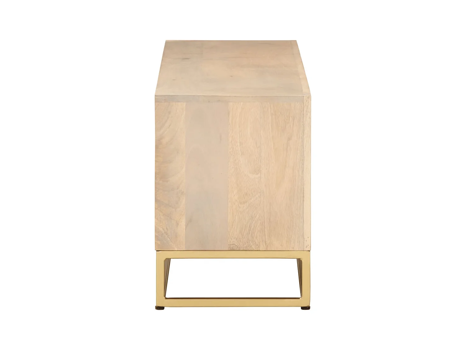 Garden Furniture -  Tv-meubel 110x30x40 cm massief ruw mangohout en ijzer