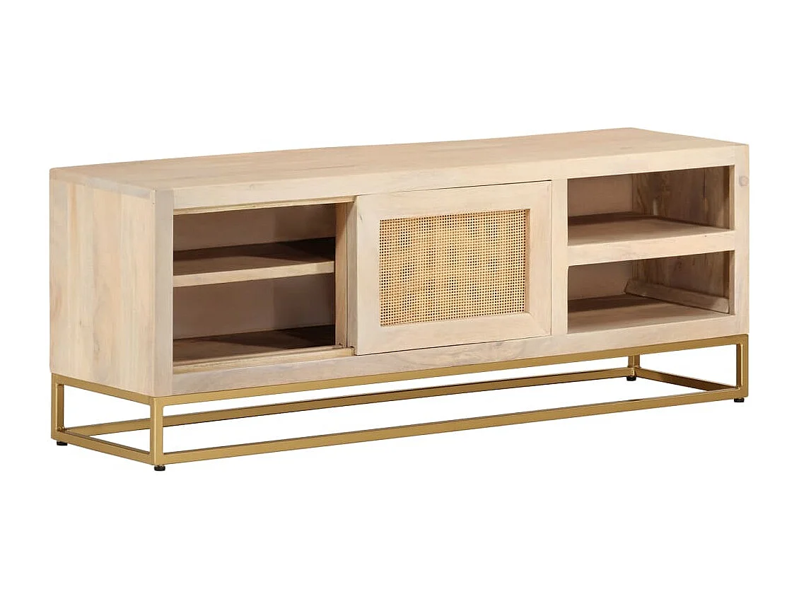 Garden Furniture -  Meuble TV 110x30x40 cm bois massif de manguier et fer