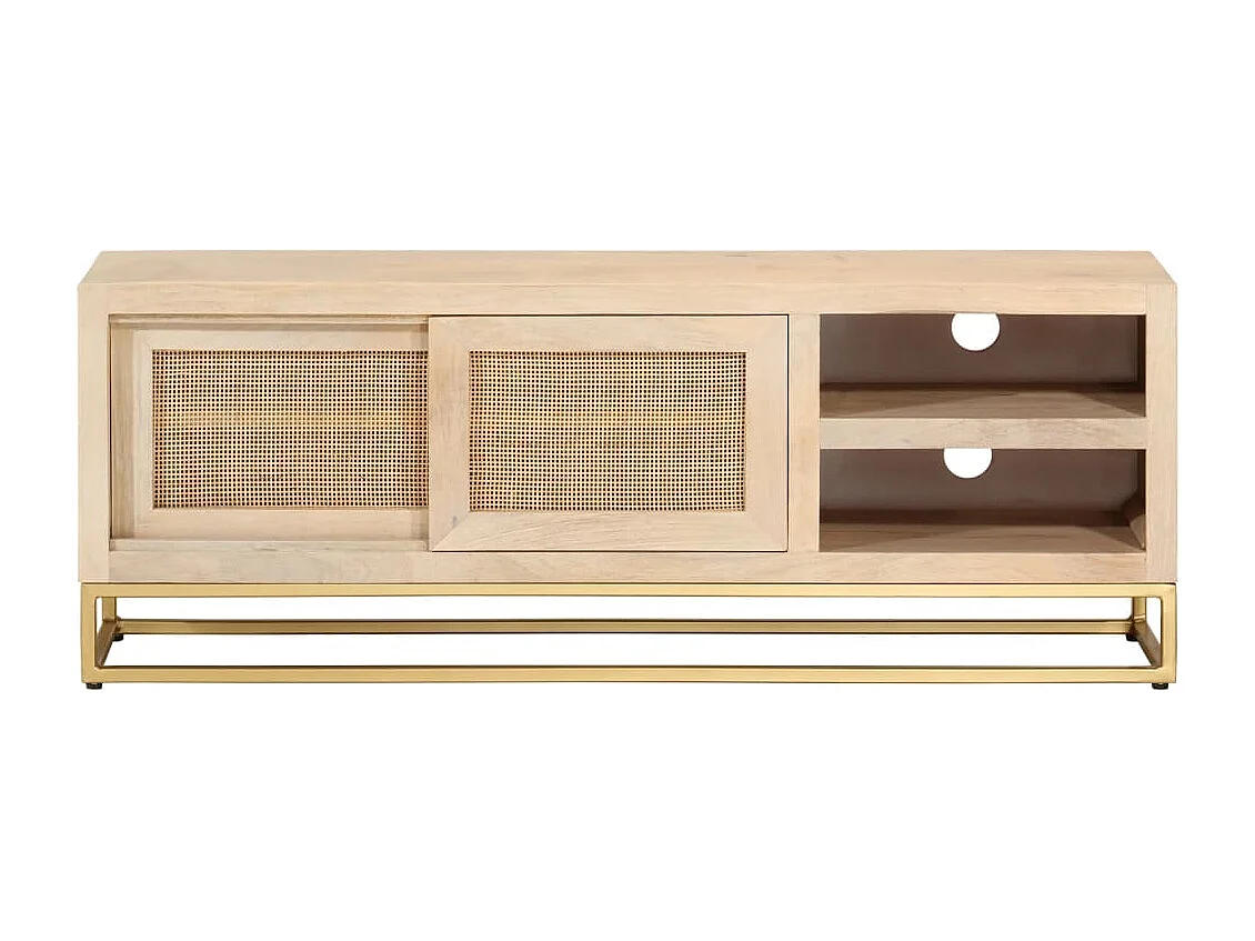 Garden Furniture -  Meuble TV 110x30x40 cm bois massif de manguier et fer