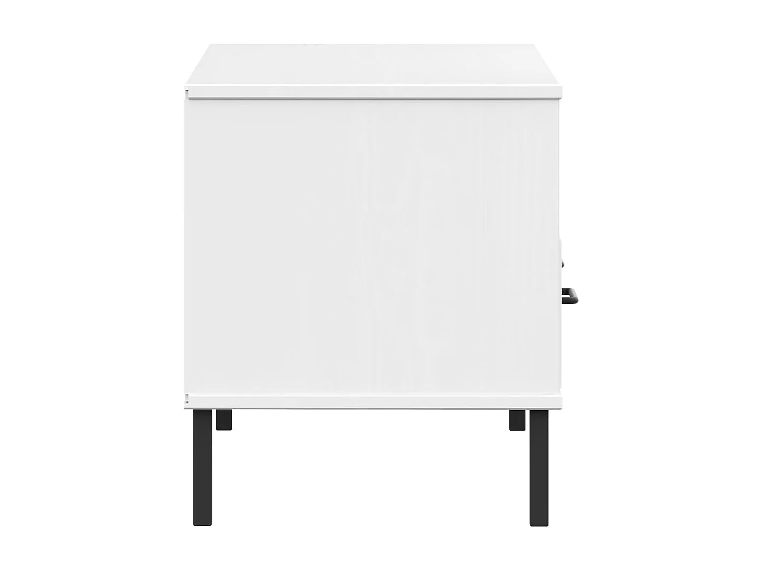 Rilynna  Meuble TV avec pieds en métal Blanc Bois de pin massif OSLO