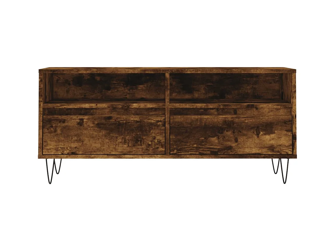 Xirin  Tv-meubel 100x34,5x44,5 cm bewerkt hout gerookt eikenkleurig