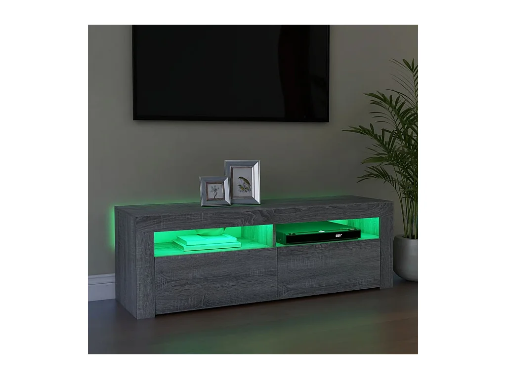 Afet  Mueble de TV con luces LED gris Sonoma 120x35x40 cm