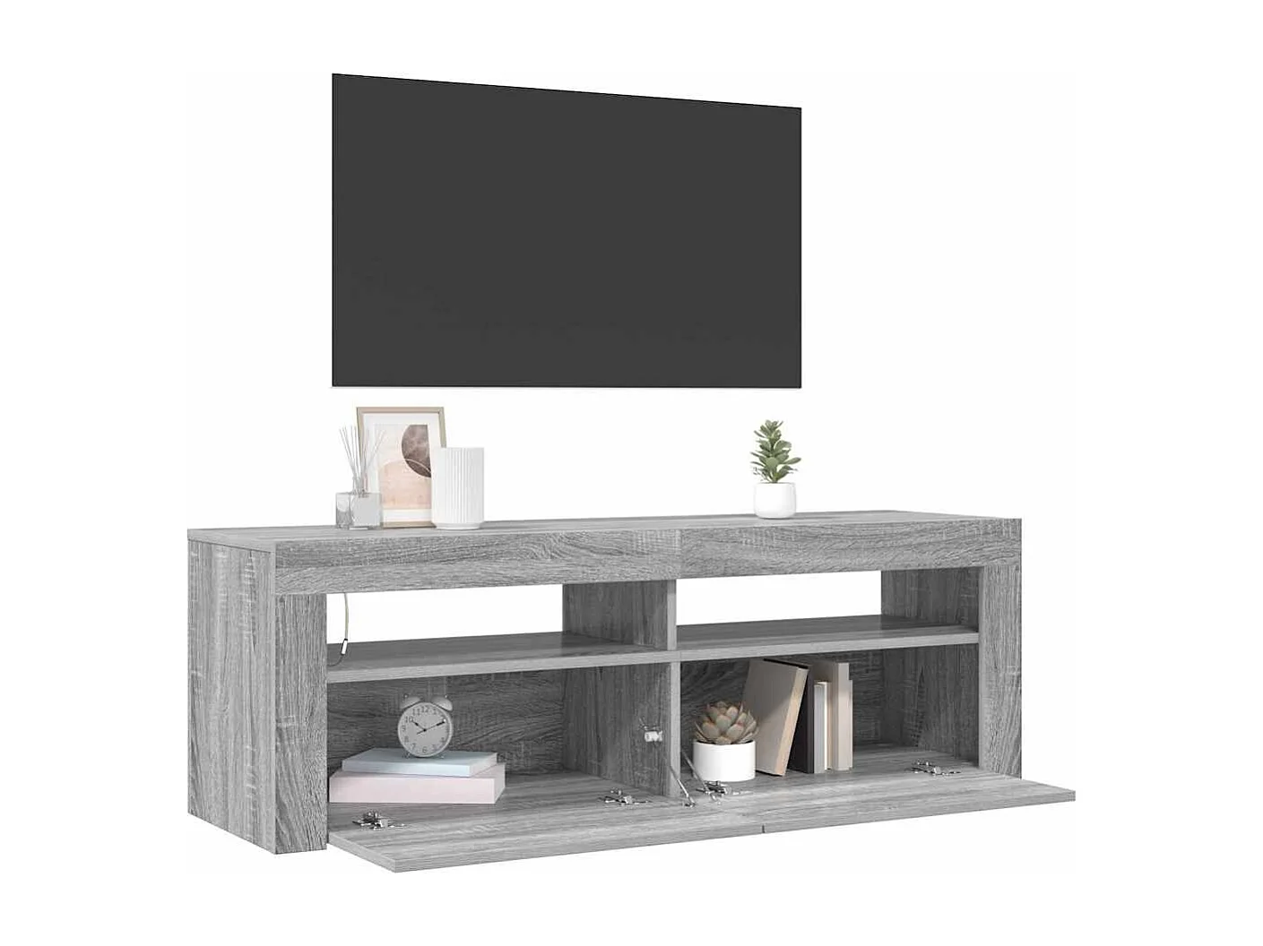 Afet  Tv-meubel met LED-verlichting 120x35x40 cm grijs sonoma eiken