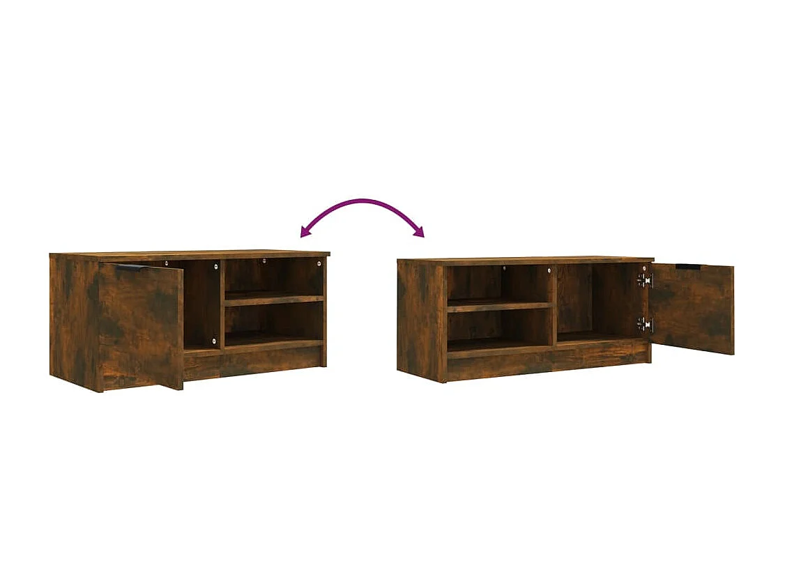 Bryvra  Meubles TV 2 pcs Chêne fumé 80x35x36,5 cm Bois d'ingénierie