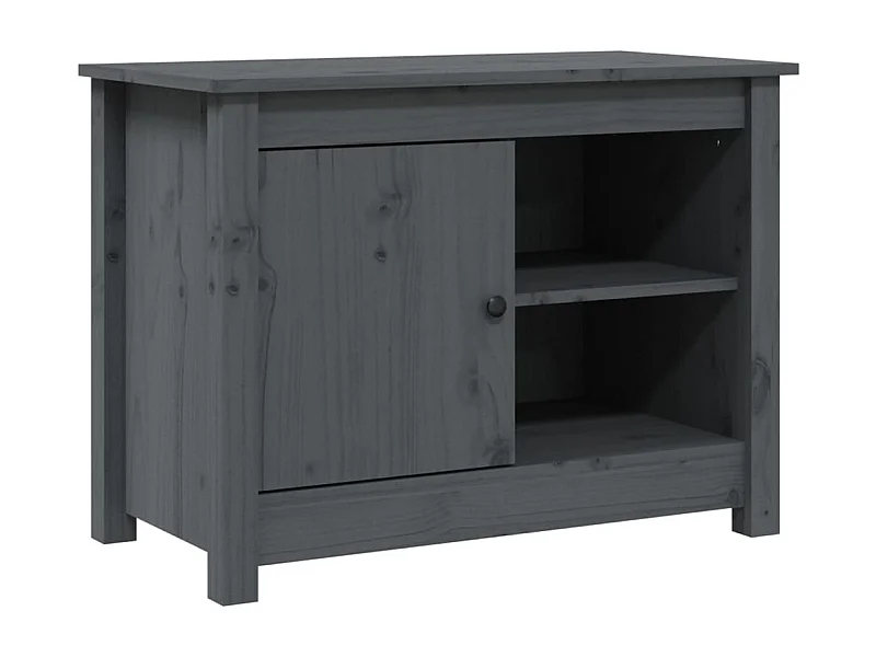 Jean-Gabriel  Mueble de TV de madera maciza de pino gris 70x36,5x52 cm