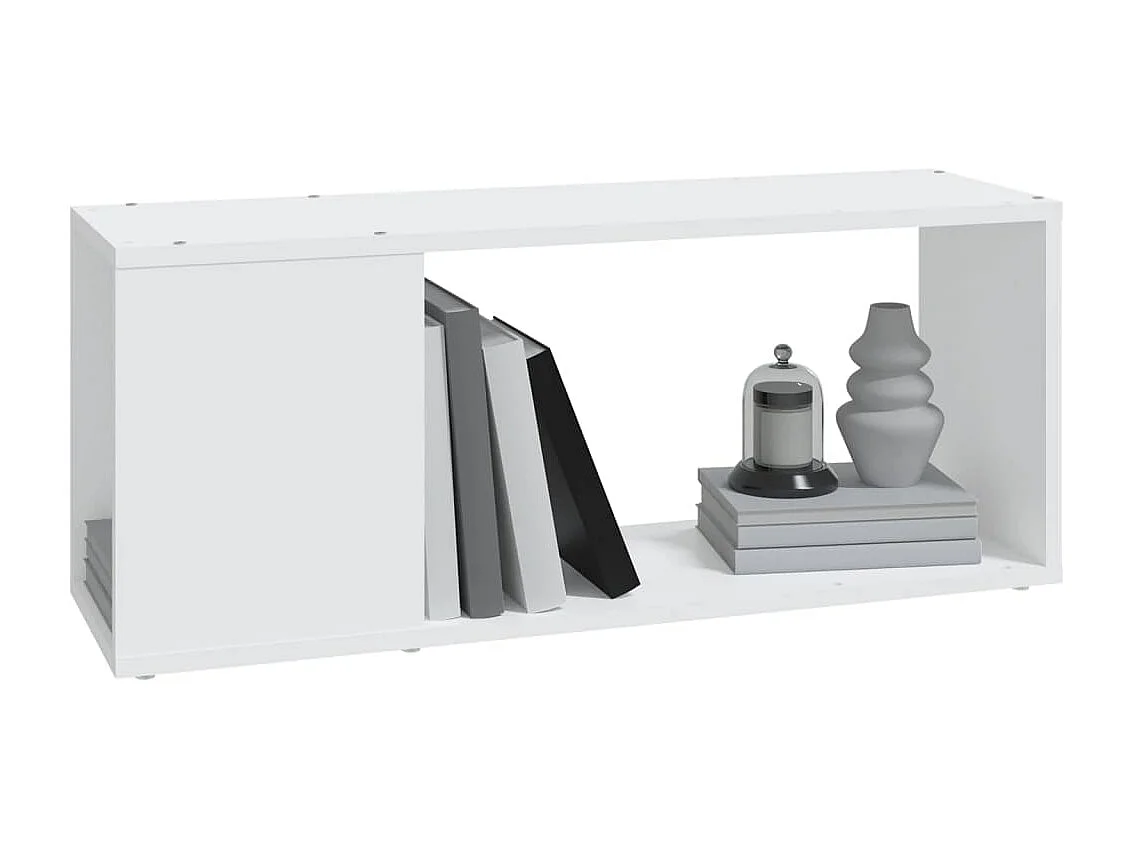 Norman  Meuble TV Blanc 80x24x32 cm Bois d'ingénierie