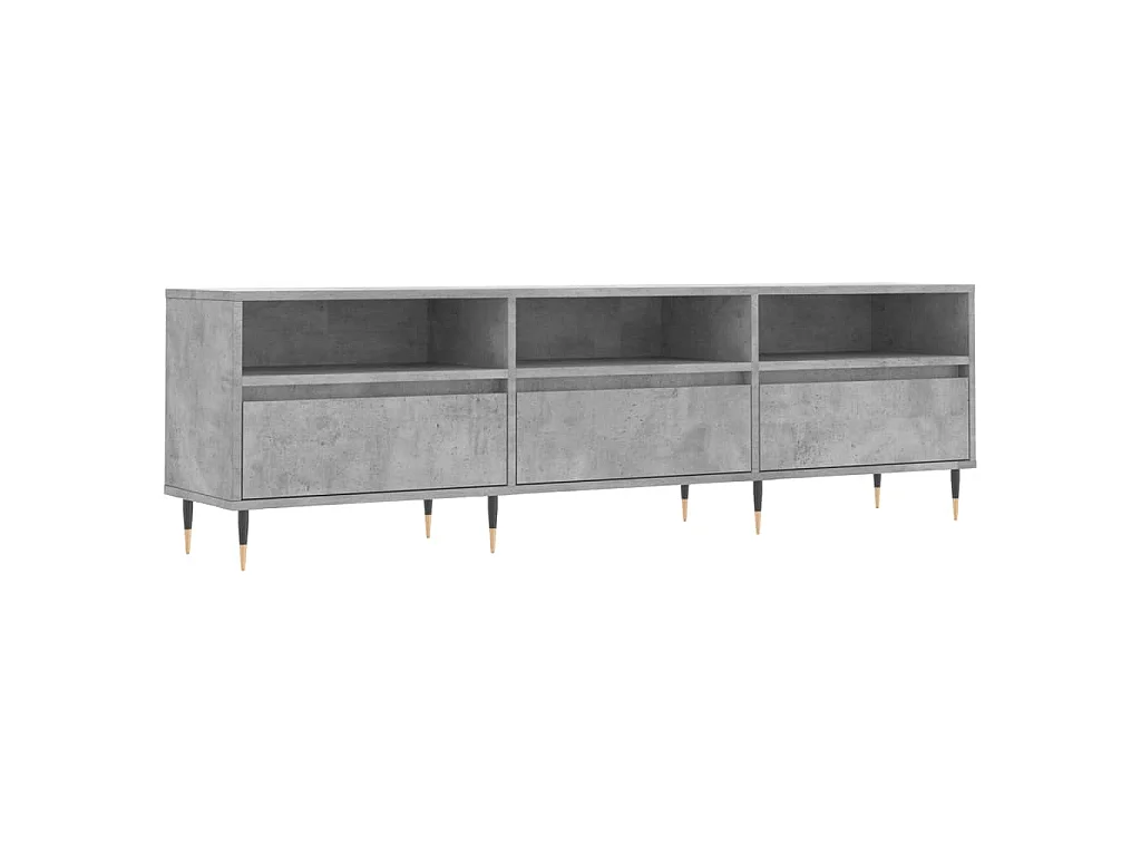 Wyren  Meuble TV gris béton 150x30x44,5 cm bois d'ingénierie