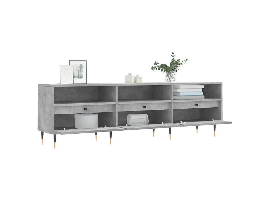 Wyren  Meuble TV gris béton 150x30x44,5 cm bois d'ingénierie