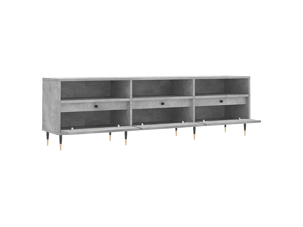 Wyren  Meuble TV gris béton 150x30x44,5 cm bois d'ingénierie