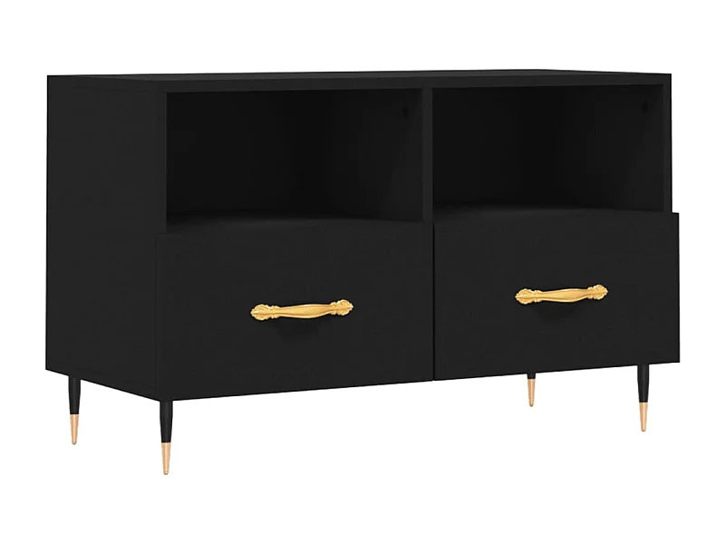 Arroyo Grande  Meuble TV Noir 80x36x50 cm Bois d'ingénierie