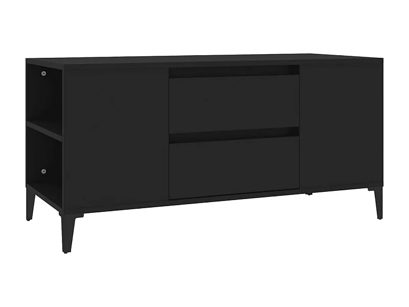 Hermiston  Meuble TV Noir 102x44,5x50 cm Bois d'ingénierie