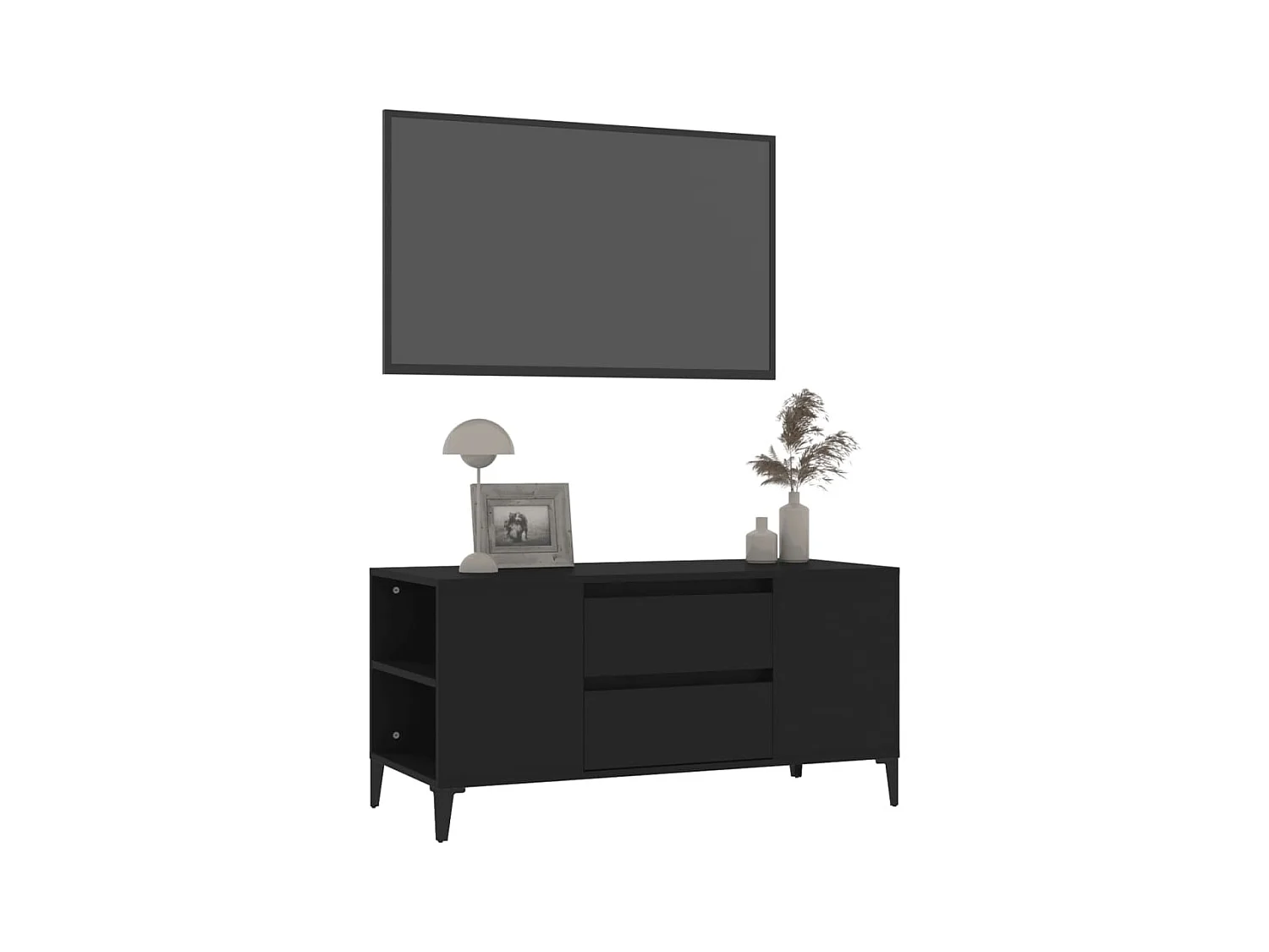 Hermiston  Meuble TV Noir 102x44,5x50 cm Bois d'ingénierie