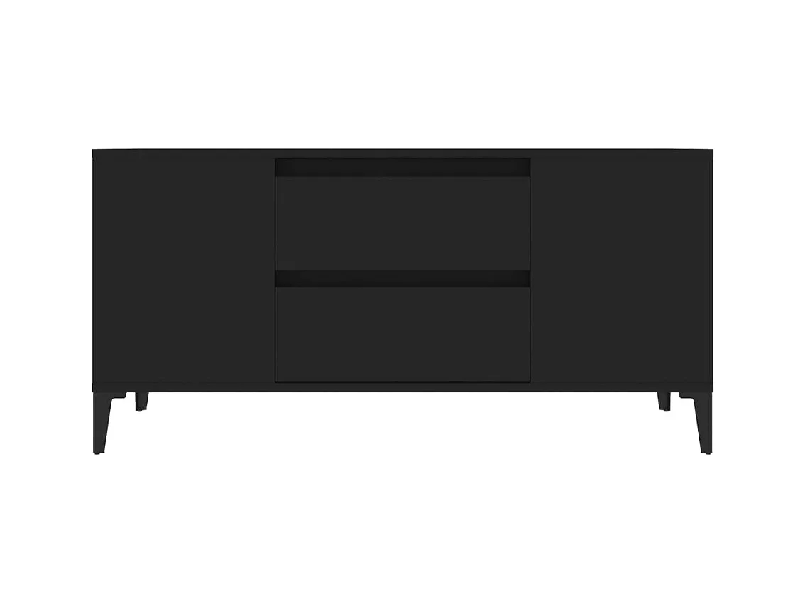 Hermiston  Meuble TV Noir 102x44,5x50 cm Bois d'ingénierie