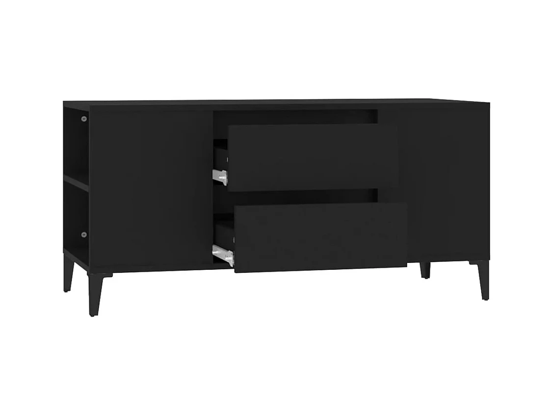 Hermiston  Meuble TV Noir 102x44,5x50 cm Bois d'ingénierie
