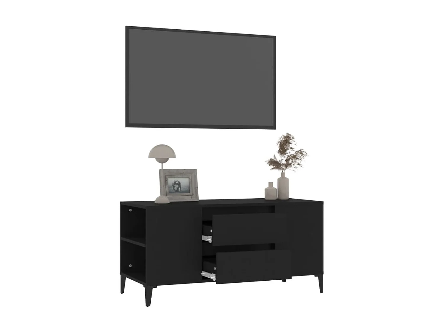 Hermiston  Tv-meubel 102x44,5x50 cm bewerkt hout zwart