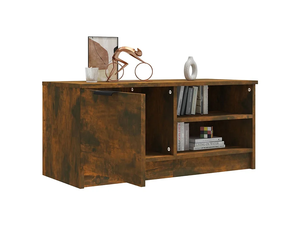 Bryvra  Tv-meubel 80x35x36,5 cm bewerkt hout gerookt eikenkleurig