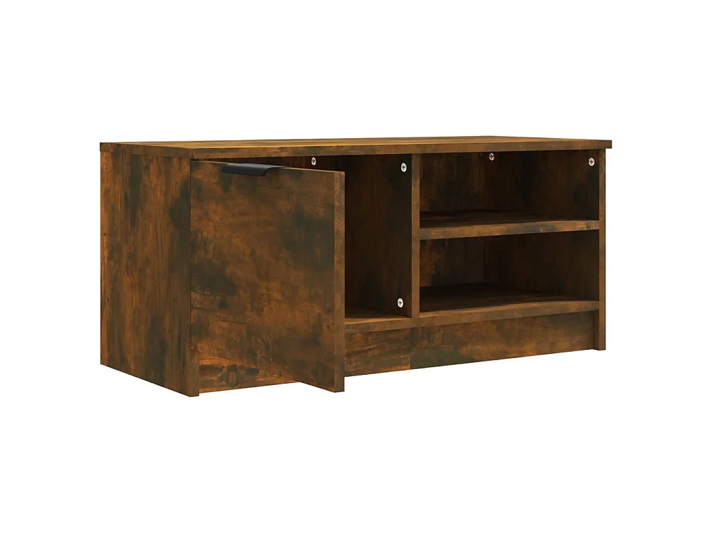 Bryvra  Tv-meubel 80x35x36,5 cm bewerkt hout gerookt eikenkleurig