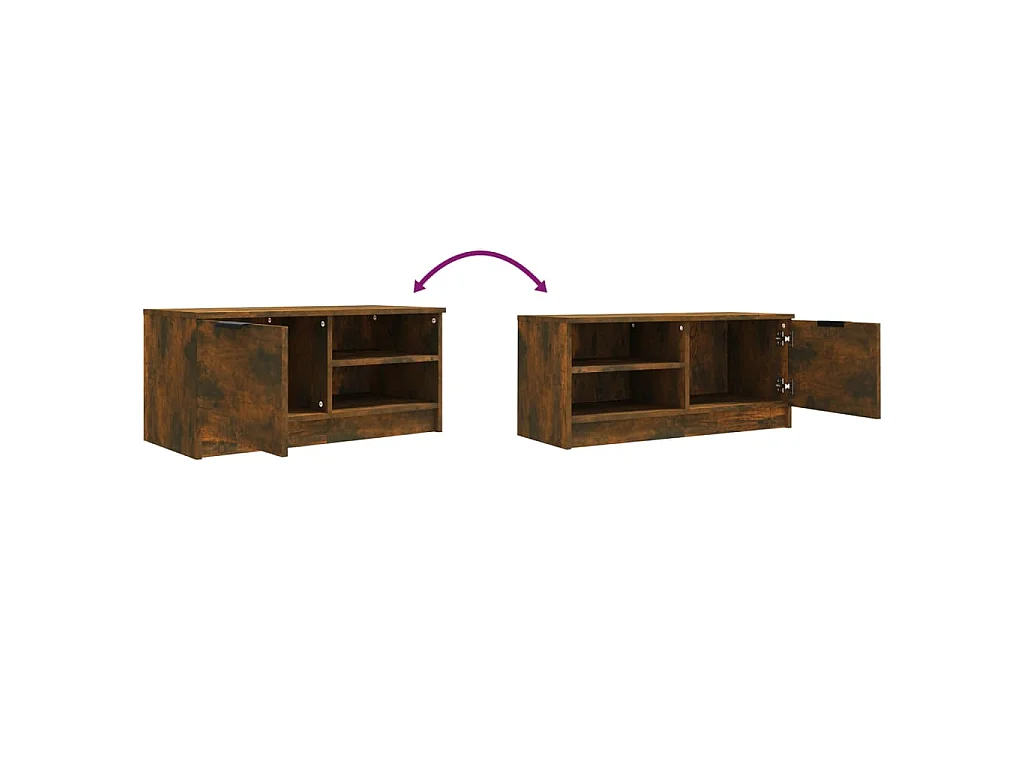 Bryvra  Tv-meubel 80x35x36,5 cm bewerkt hout gerookt eikenkleurig