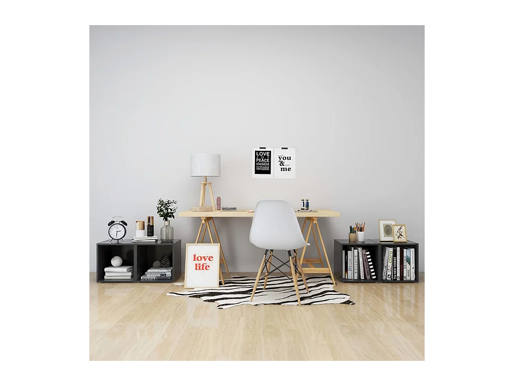 Cape Canaveral  Meubles TV 4 pcs gris 37x35x37 cm bois d’ingénierie