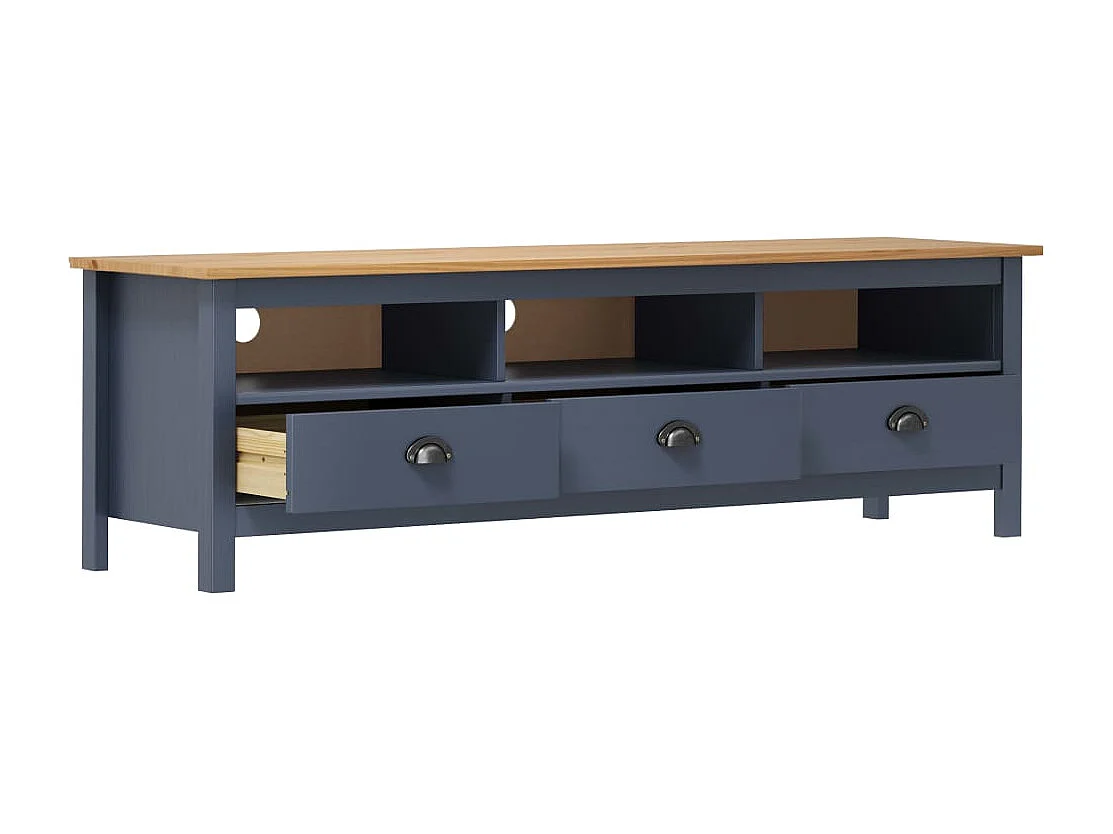 Lythor  Meuble TV ll Range Gris 158x40x47 cm Bois de pin solide