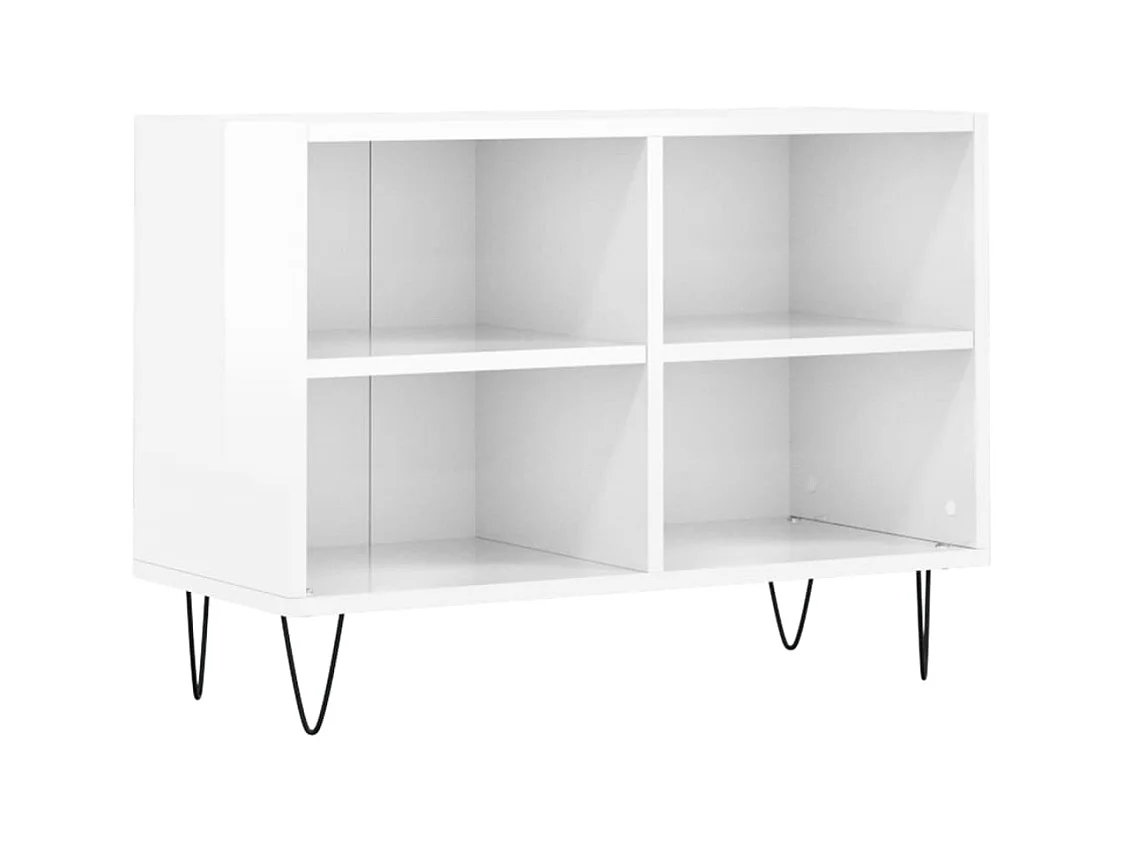 Miami  Meuble TV blanc brillant 69,5 x 30 x 50 cm bois d'ingénierie