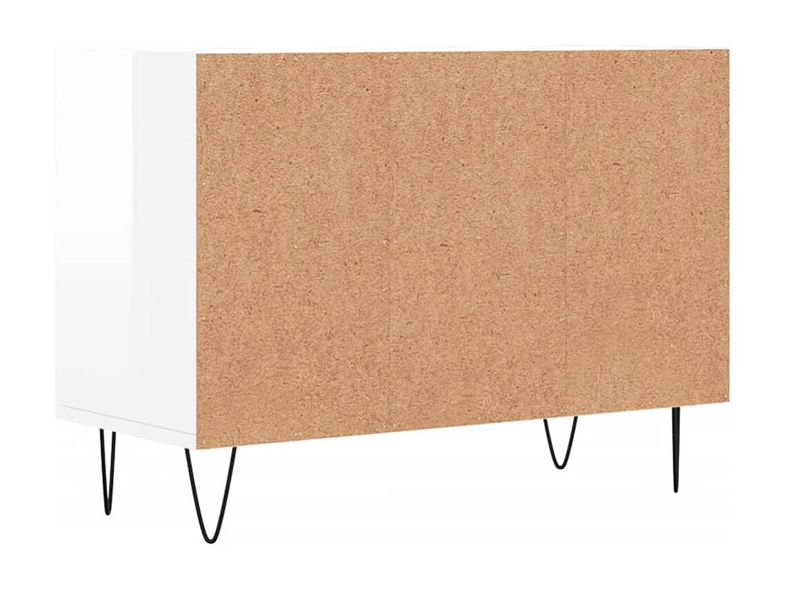 Miami  Meuble TV blanc brillant 69,5 x 30 x 50 cm bois d'ingénierie