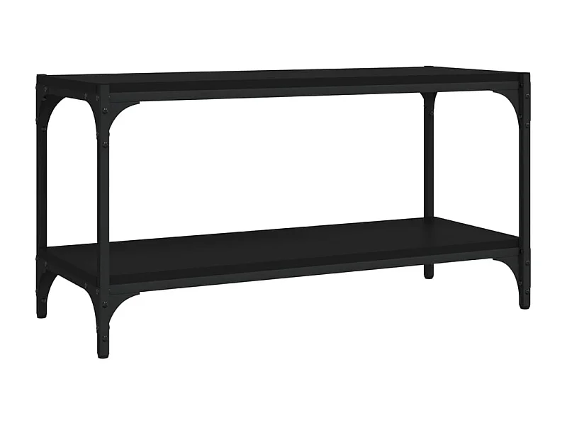Foster City  Meuble TV Noir 80x33x41 cm Bois d'ingénierie et acier