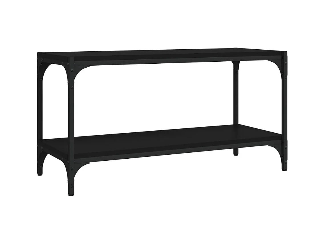 Foster City  Meuble TV Noir 80x33x41 cm Bois d'ingénierie et acier