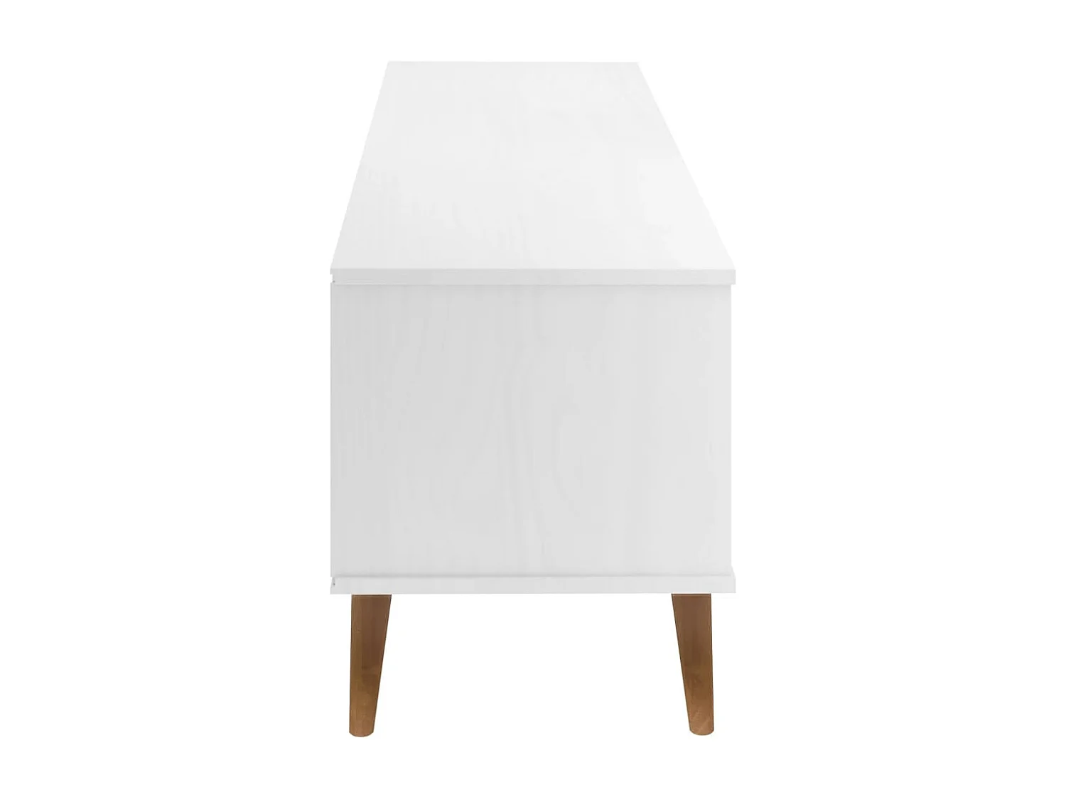Brila  Meuble TV MOLDE Blanc 158x40x49 cm Bois de pin massif