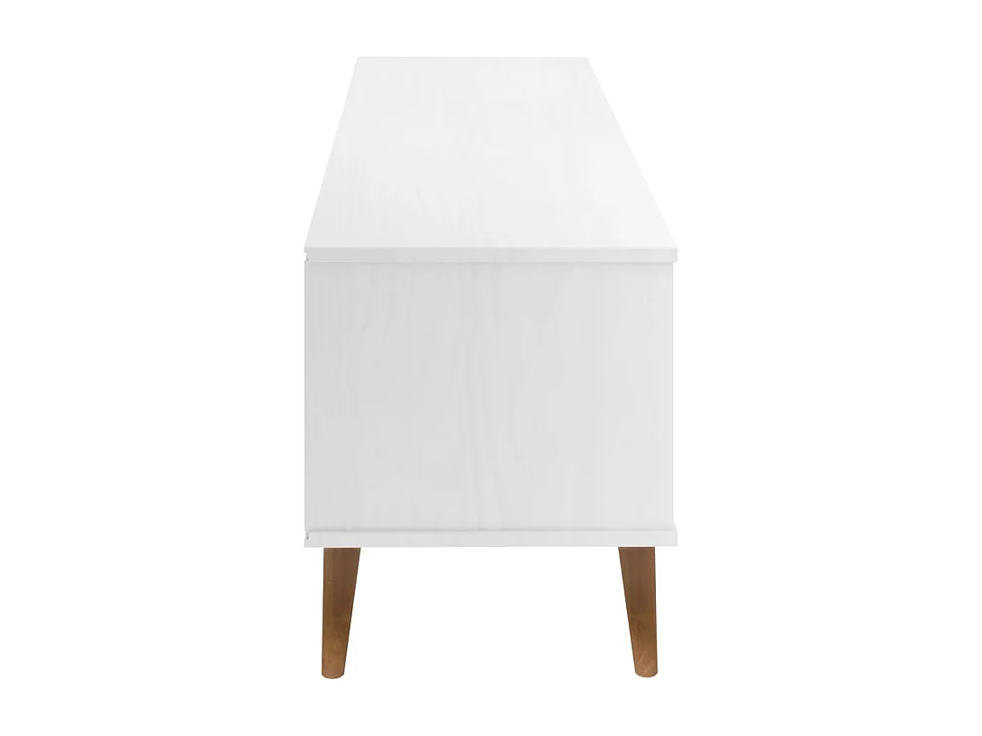 Brila  Meuble TV MOLDE Blanc 158x40x49 cm Bois de pin massif