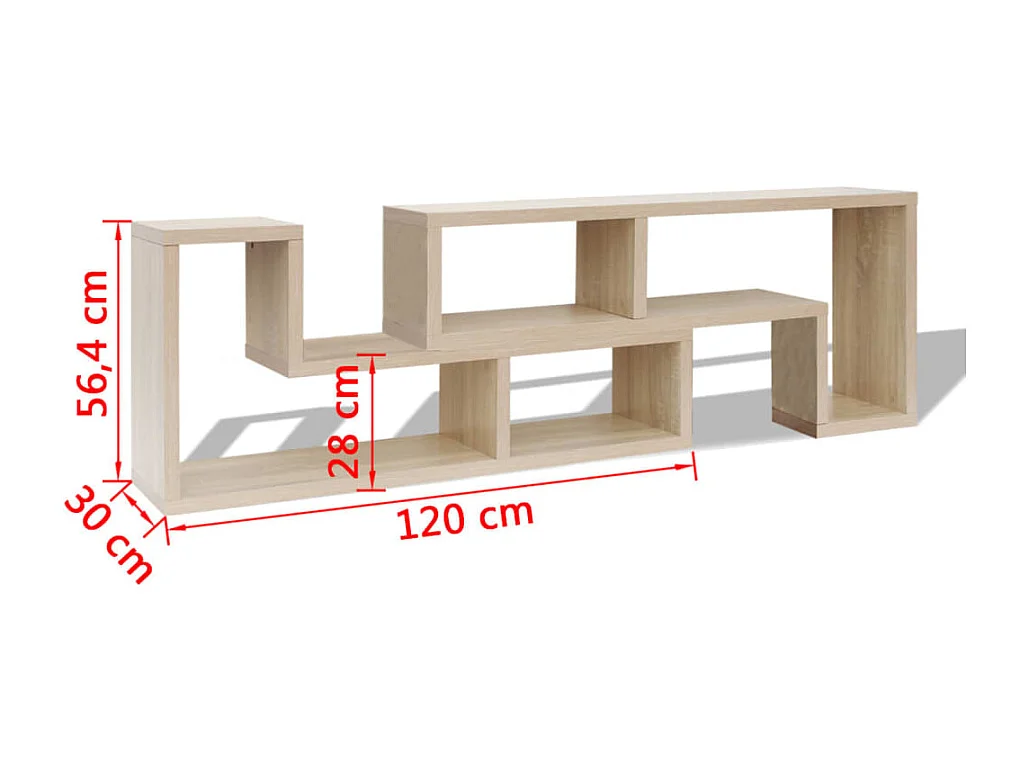 Jarah  Meuble TV double en forme de L Chêne