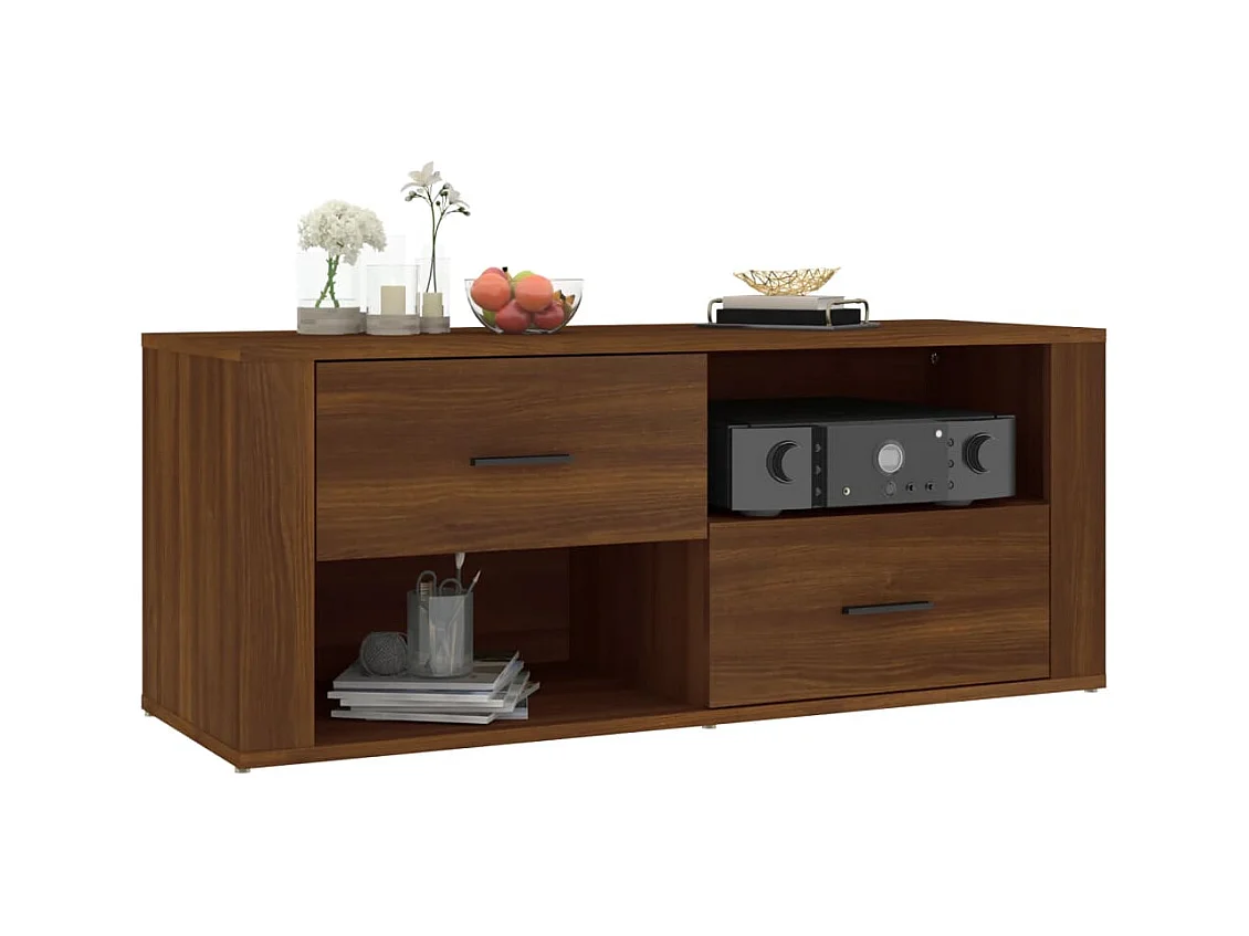 Xyra  Meuble TV Chêne marron 100x35x40 cm Bois d'ingénierie