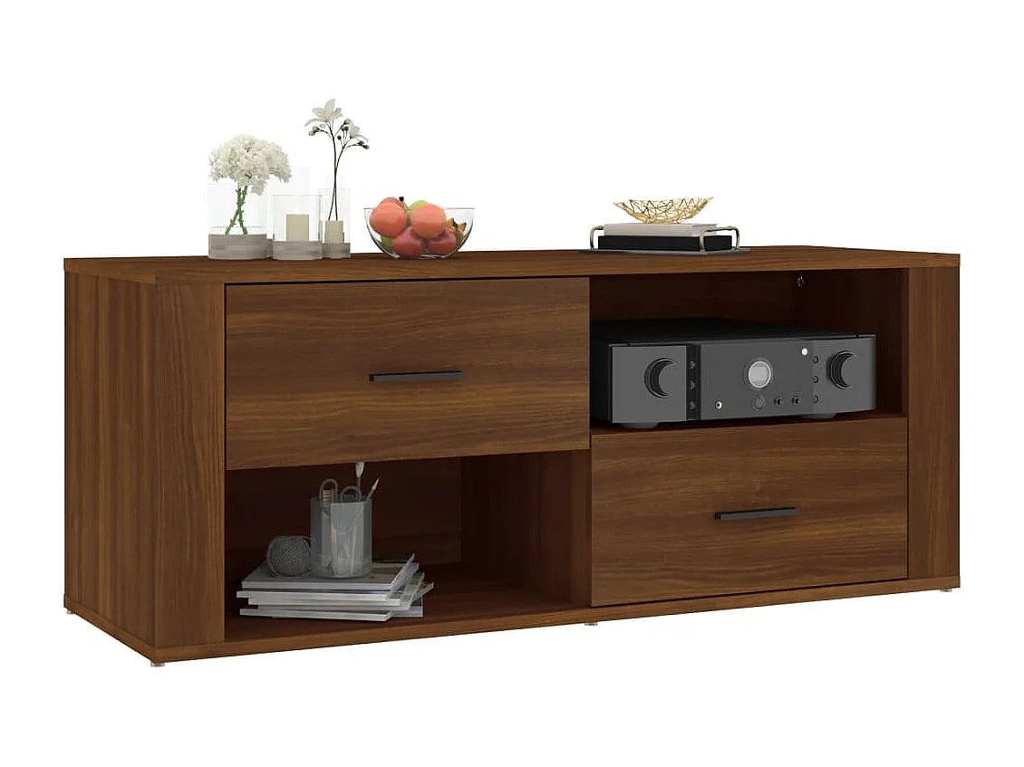 Xyra  Meuble TV Chêne marron 100x35x40 cm Bois d'ingénierie