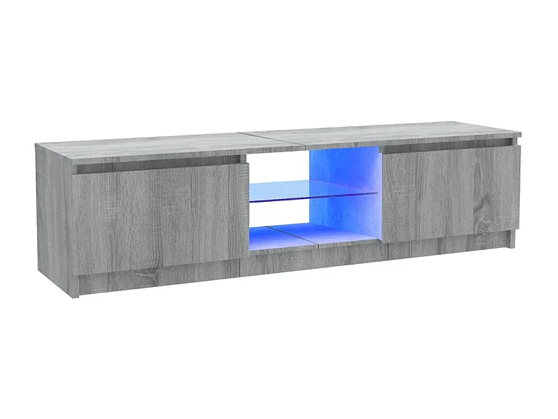 Vasil  Meuble TV avec lumières LED sonoma gris 120x30x36 cm
