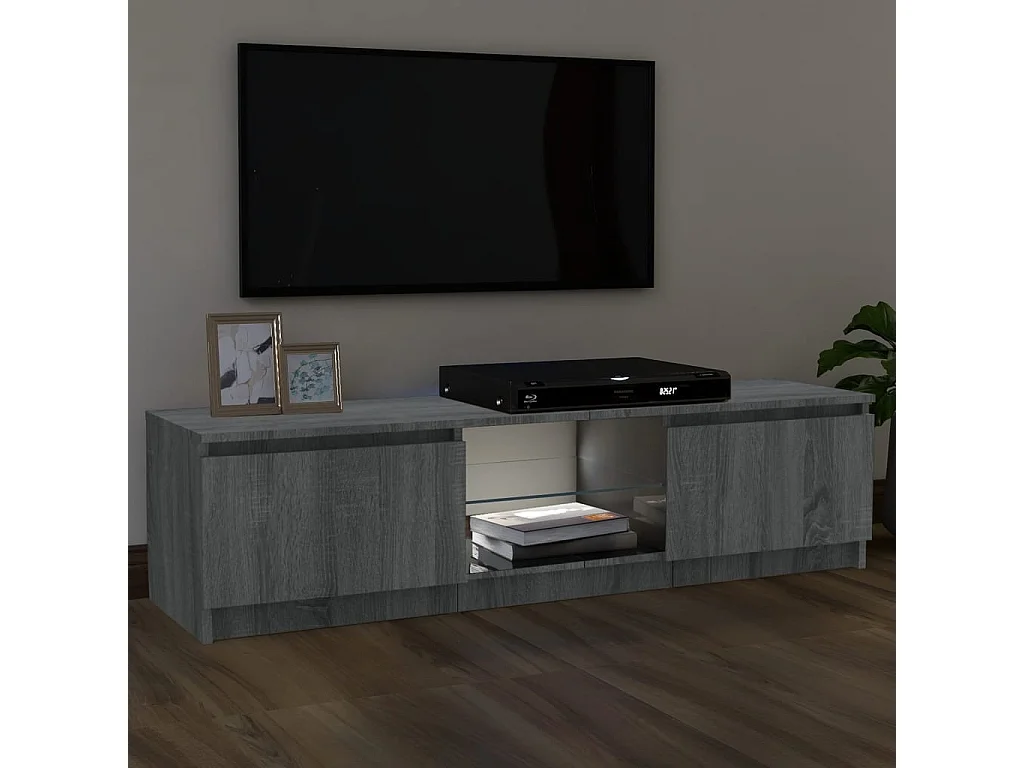 Vasil  Meuble TV avec lumières LED sonoma gris 120x30x36 cm