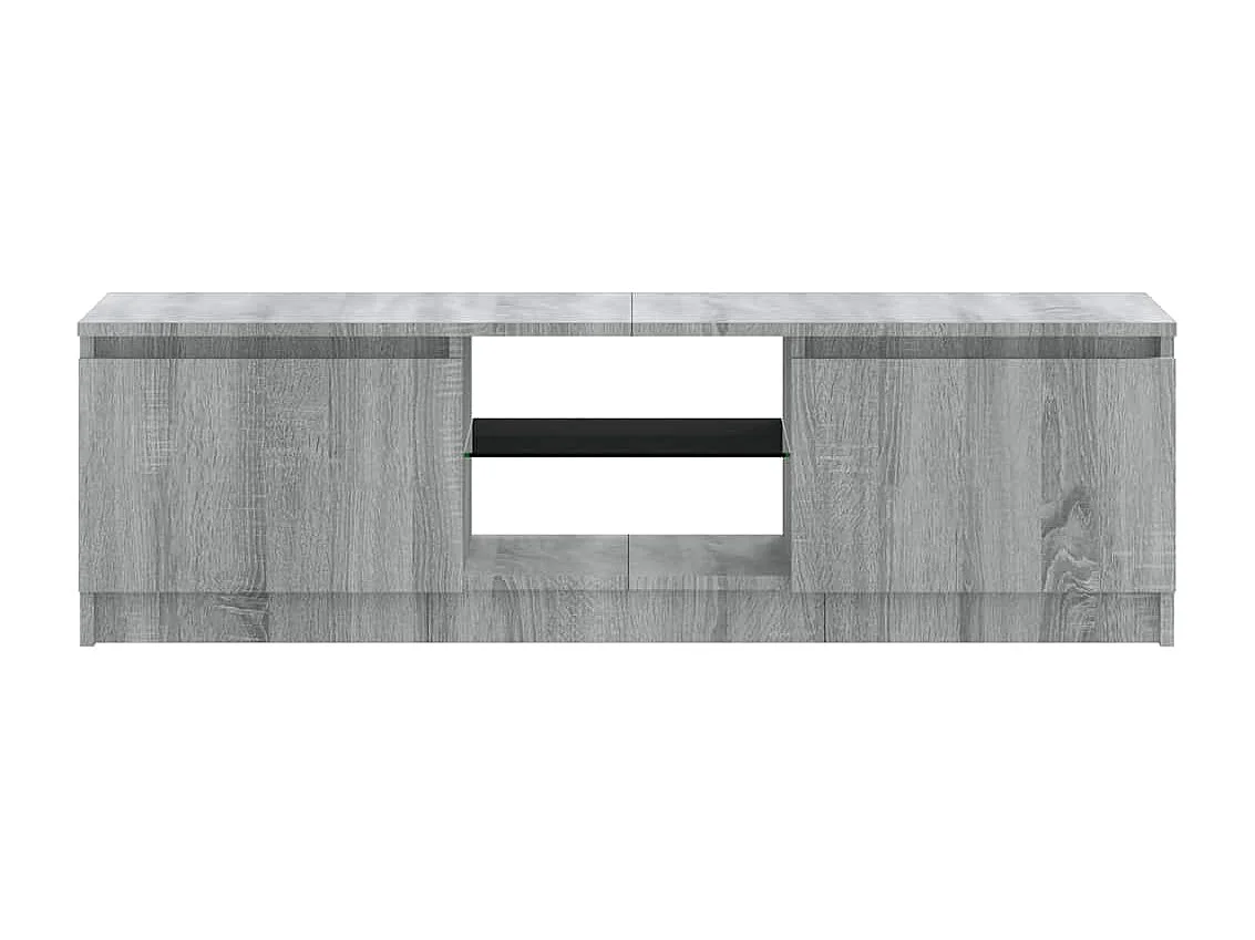 Vasil  Mueble de TV con luces LED gris Sonoma 120x30x36 cm