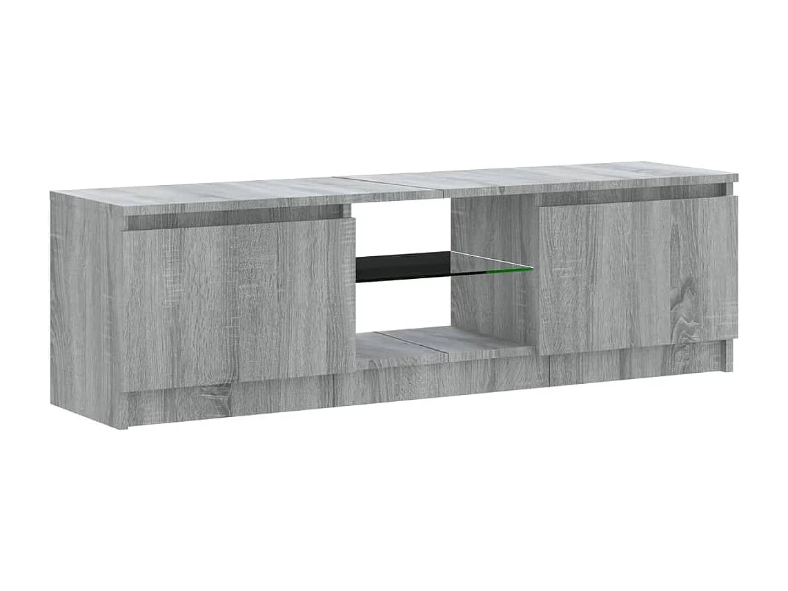 Vasil  Mueble de TV con luces LED gris Sonoma 120x30x36 cm