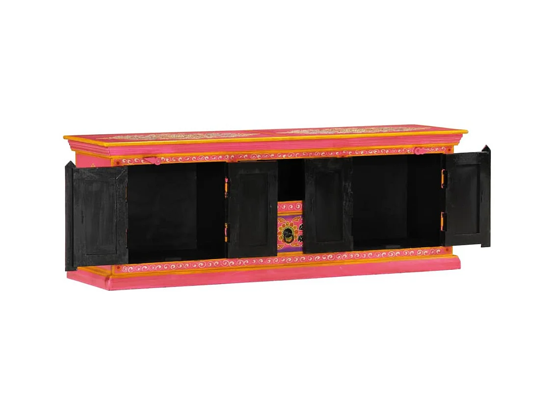 Mørke  Meuble TV rose 110x30x40 cm bois massif de manguier