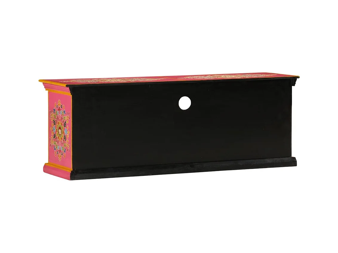 Mørke  Meuble TV rose 110x30x40 cm bois massif de manguier